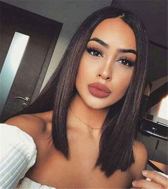 Peruca Angel Saten Foarte Inchis