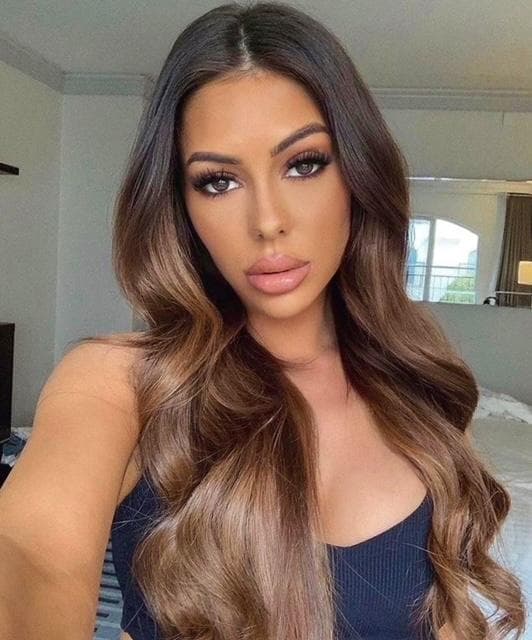 Peluca de cabello natural Ombre #1b/#7