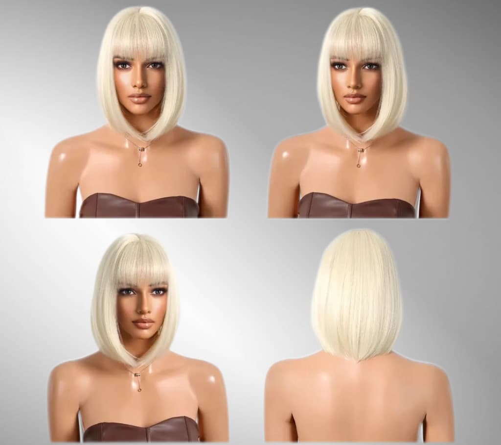 Peruca bobo blonde platinum