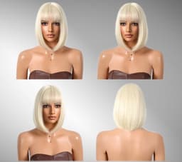 Peruca bobo blonde platinum