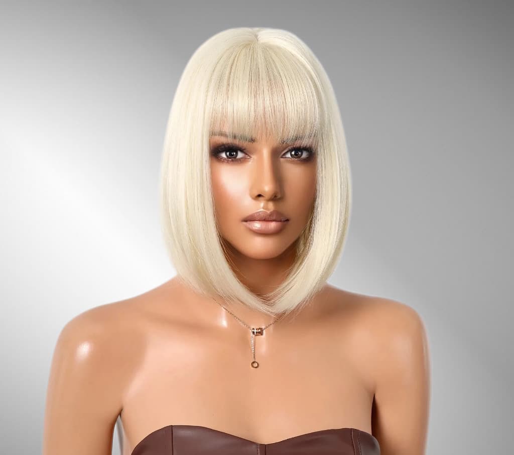 Peruca bobo blonde platinum