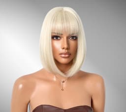 Peruca bobo blonde platinum