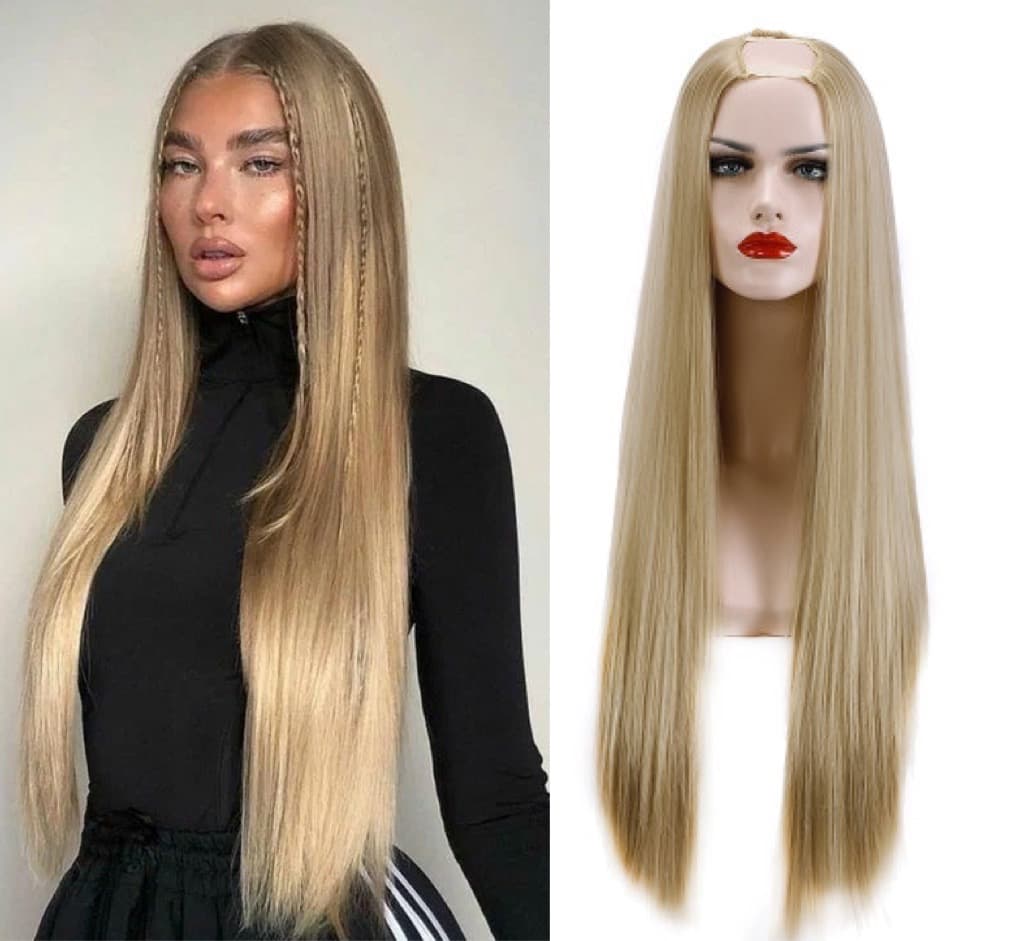 Semiperuca Par Natural U Part Blond Bej Drept