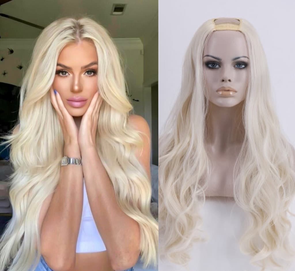 Semiperuca Par Natural U Part Blond Deschis Ondulat