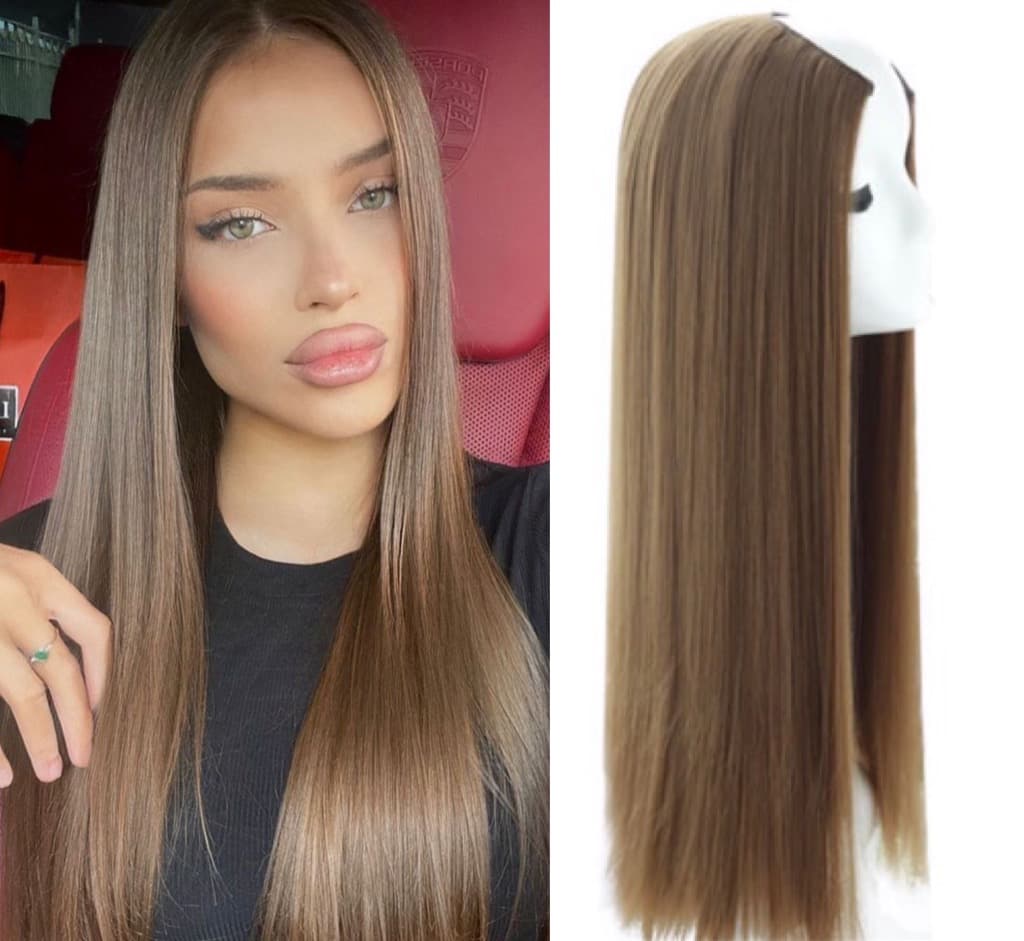 Semiperuca Par Natural U Part Saten Deschis Drept