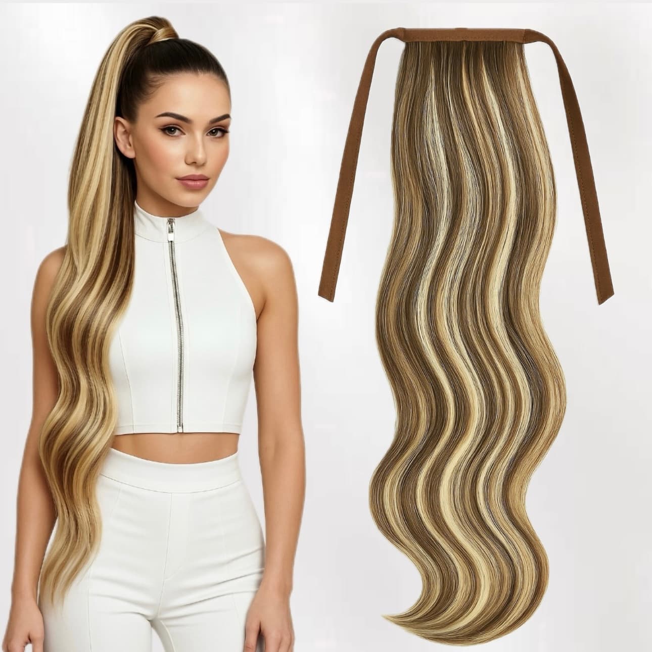 Ponytail Hair Extensions Diamond Balayage #6/#24 Ponytail Hair Extensions Diamond Balayage #6/#24