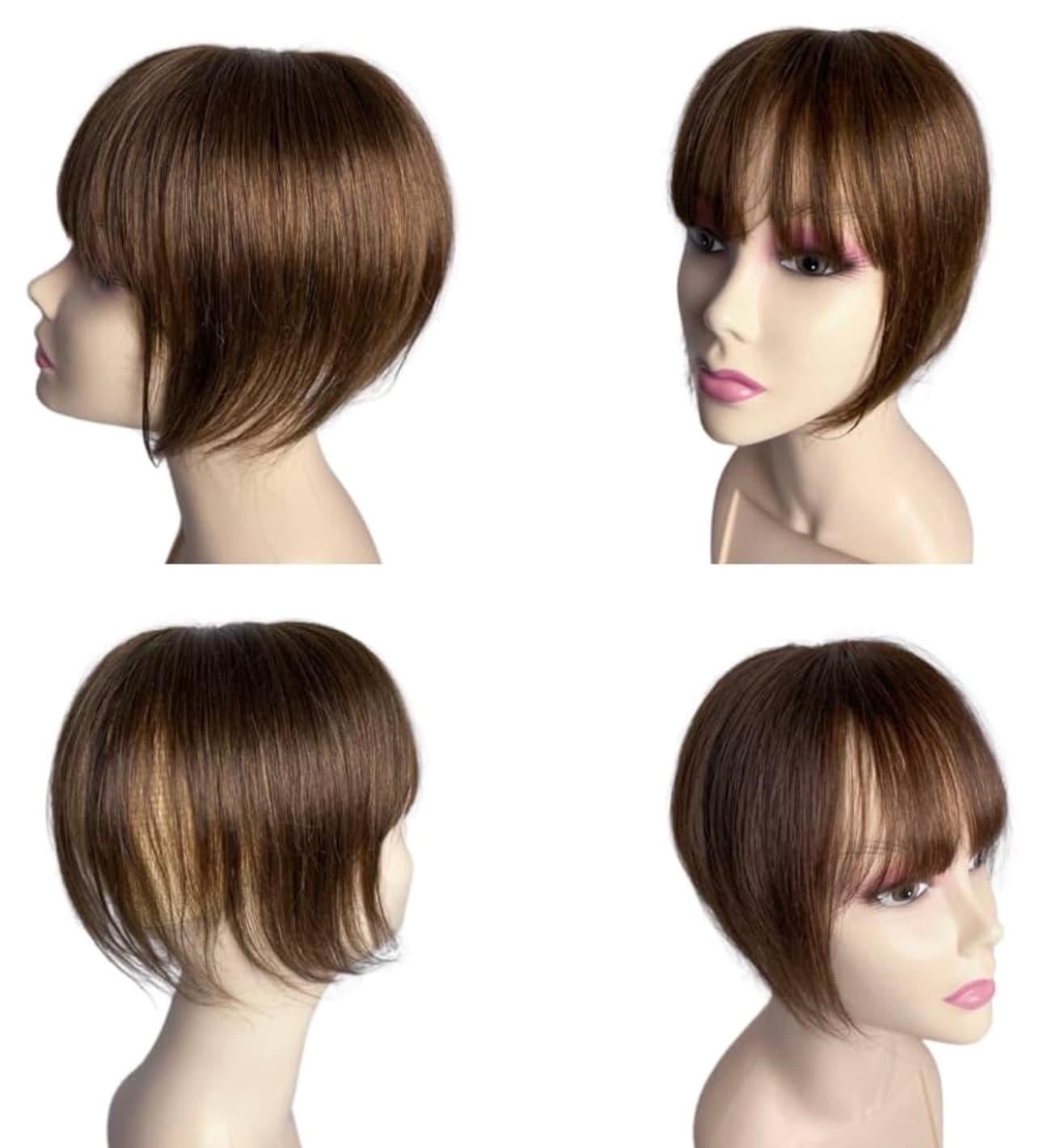 Medium Brown Partial wig with bangs #4 Medium Brown Partial wig with bangs #4
