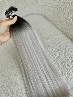 MICRO KERATIN Russian Hair Extensions Ombre #1/Grey MICRO KERATIN Russian Hair Extensions Ombre #1/Grey