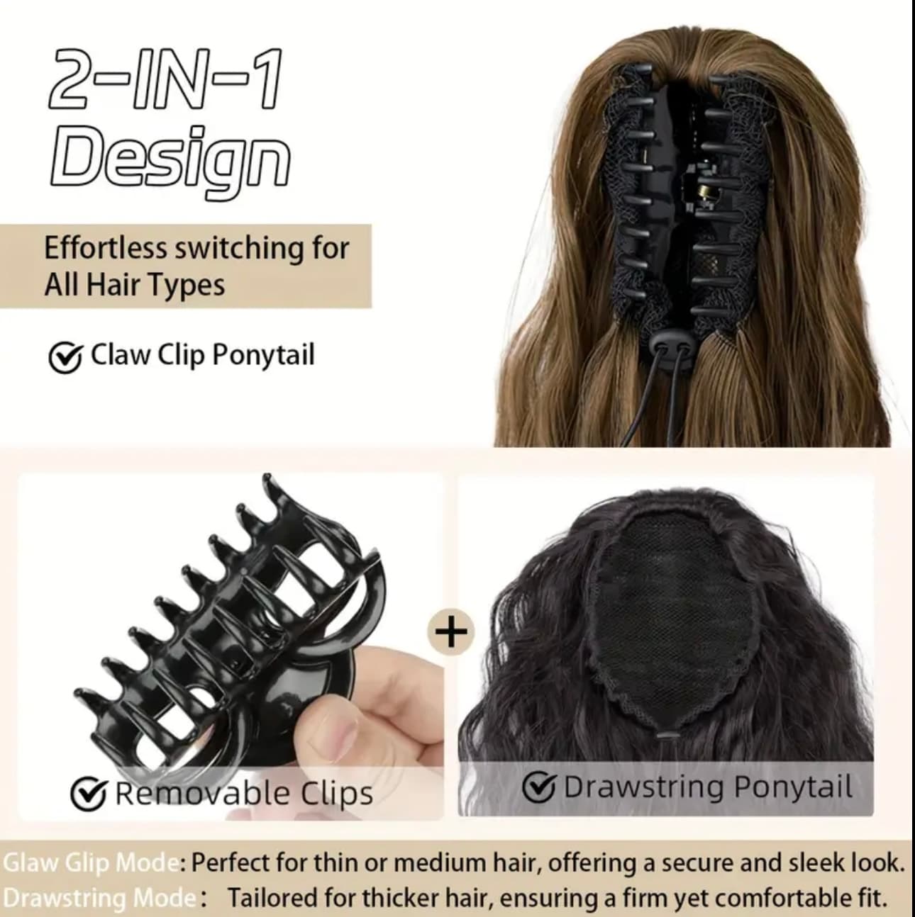 Coada de Par cu Cleste Ondulata Saten Deschis, 70 cm Coada de Par cu Cleste Ondulata Saten Deschis, 70 cm