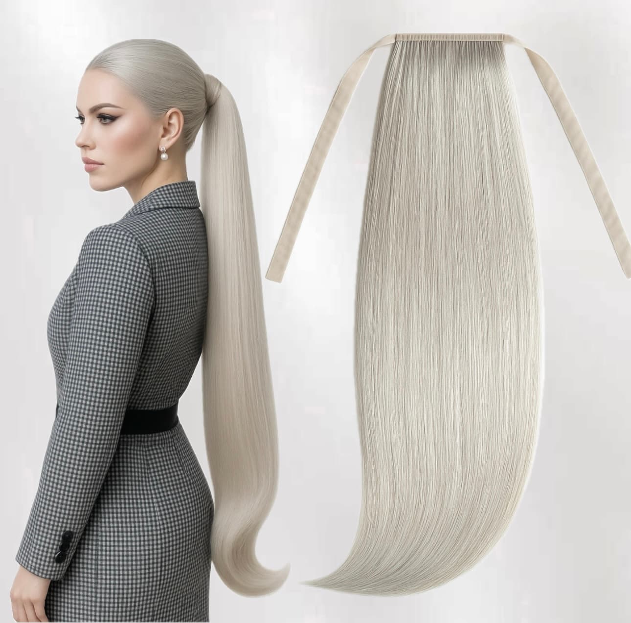 Ponytail Hair Extensions Diamond Light Grey Ponytail Hair Extensions Diamond Light Grey