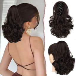 Cozi de Volum Ondulate Saten Inchis Cozi de Volum Ondulate Saten Inchis