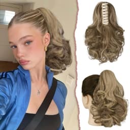 Cozi de Volum Ondulate Blond Natural Inchis Cozi de Volum Ondulate Blond Natural Inchis