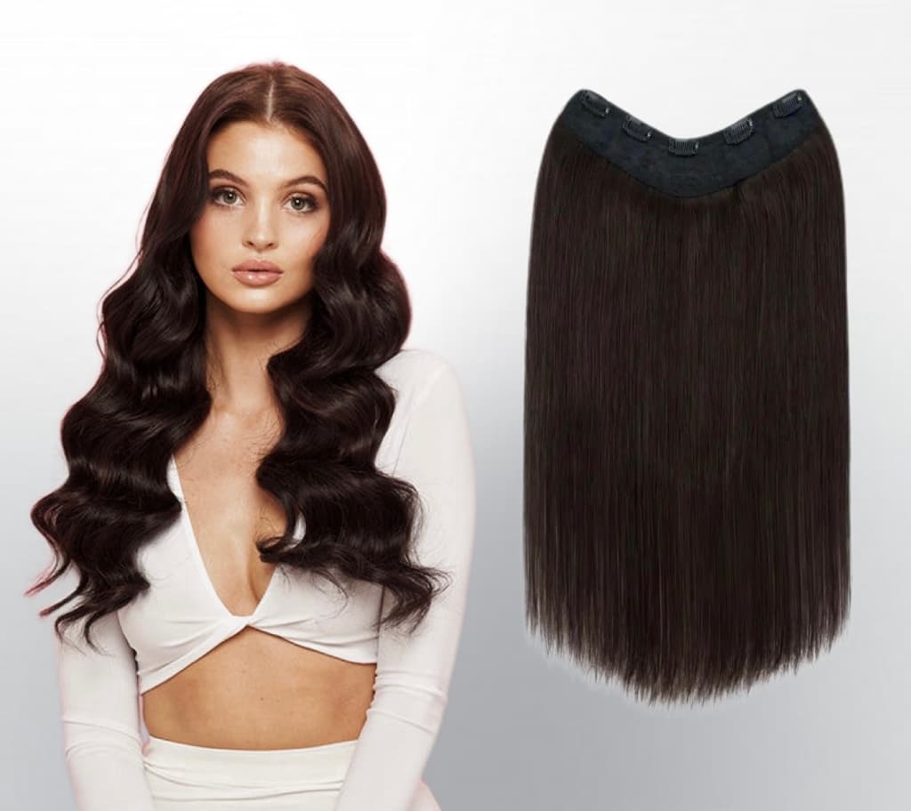 Trese de Par Natural V-Shape Luxe Saten Inchis #2L Trese de Par Natural V-Shape Luxe Saten Inchis #2L