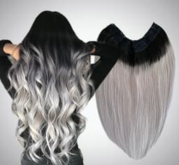 Trese de Par Natural V-Shape Luxe Ombre #1B/Grey Trese de Par Natural V-Shape Luxe Ombre #1B/Grey