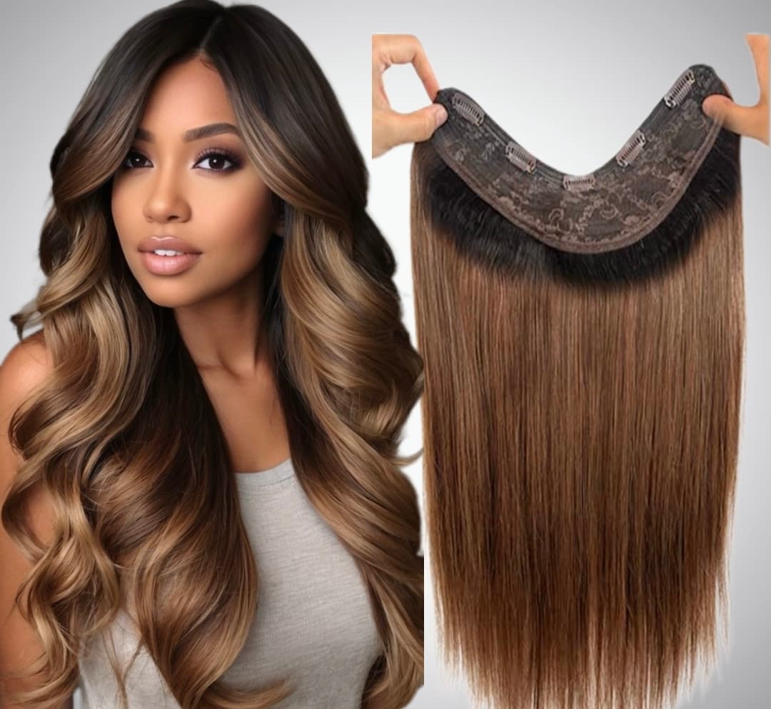 Trese de Par Natural V-Shape Diamond Ombre #2/#8 Trese de Par Natural V-Shape Diamond Ombre #2/#8