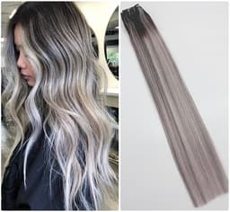 Extensii Clip-On Luxe Balayage #1B Brilliant Grey Extensii Clip-On Luxe Balayage #1B Brilliant Grey
