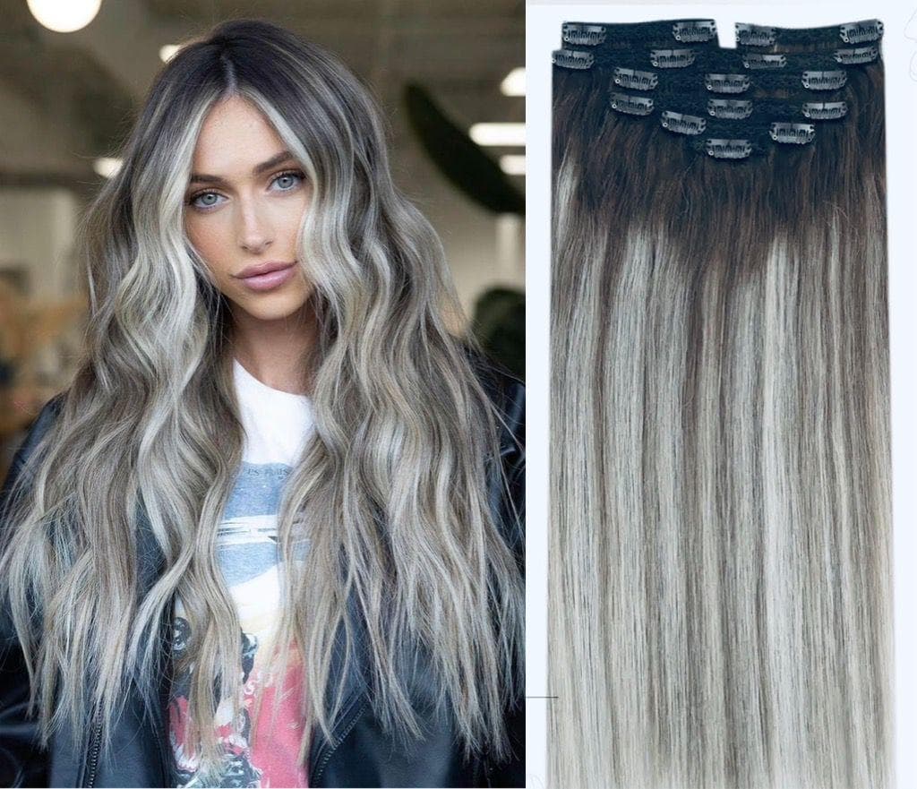 Extensii Clip-On Luxe Balayage #9/ Light Grey Extensii Clip-On Luxe Balayage #9/ Light Grey