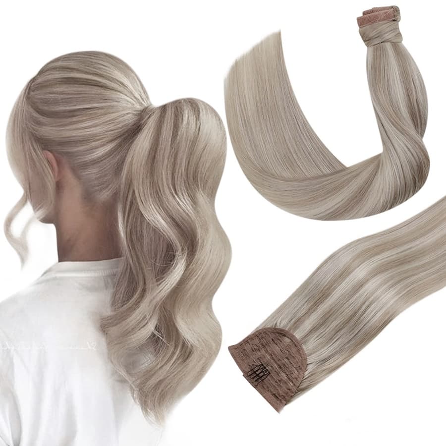 Coada de par White Platinum Balayage #19/Silver Coada de par White Platinum Balayage #19/Silver