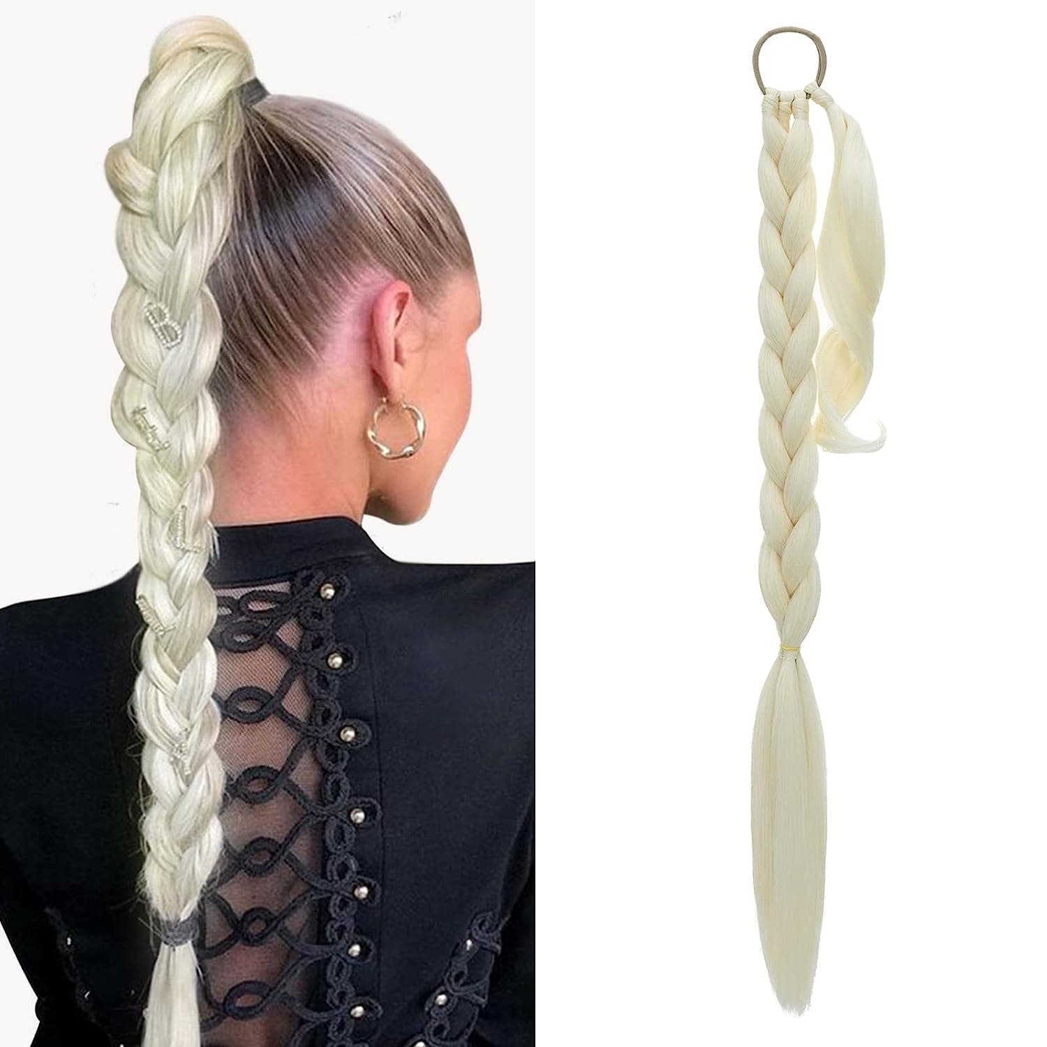 Ponytail for braids, Blonde, 70 cm Ponytail for braids, Blonde, 70 cm