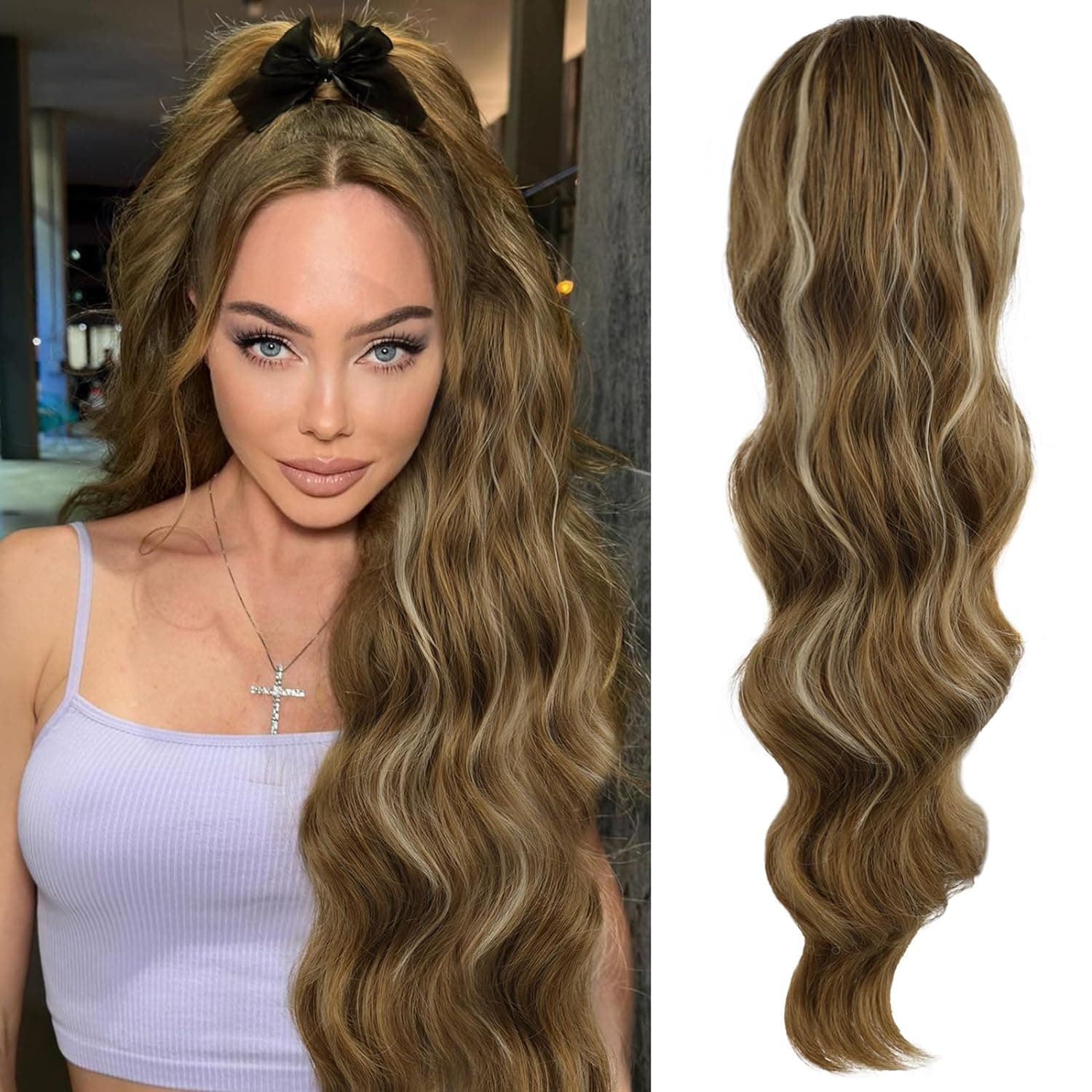 Ponytail with Soft Twisted Satin cord, 70 cm Ponytail with Soft Twisted Satin cord, 70 cm