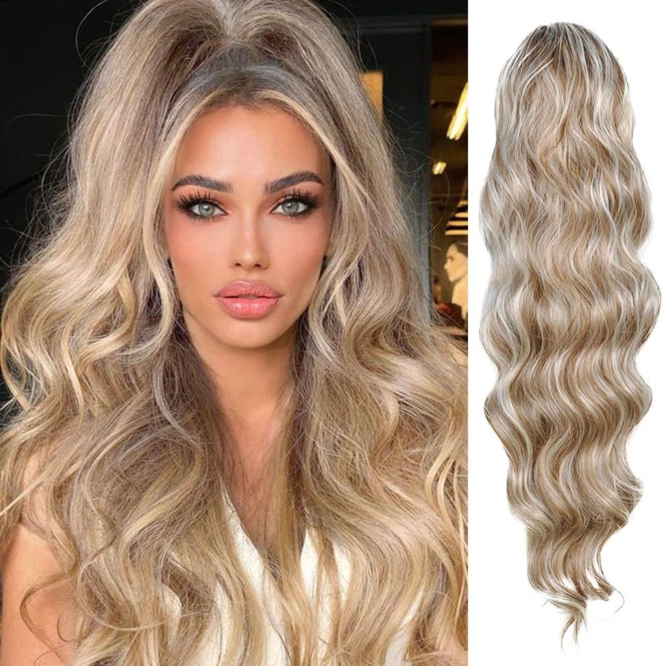 Coada pe scai Blond Suvitat Ondulata Coada pe scai Blond Suvitat Ondulata