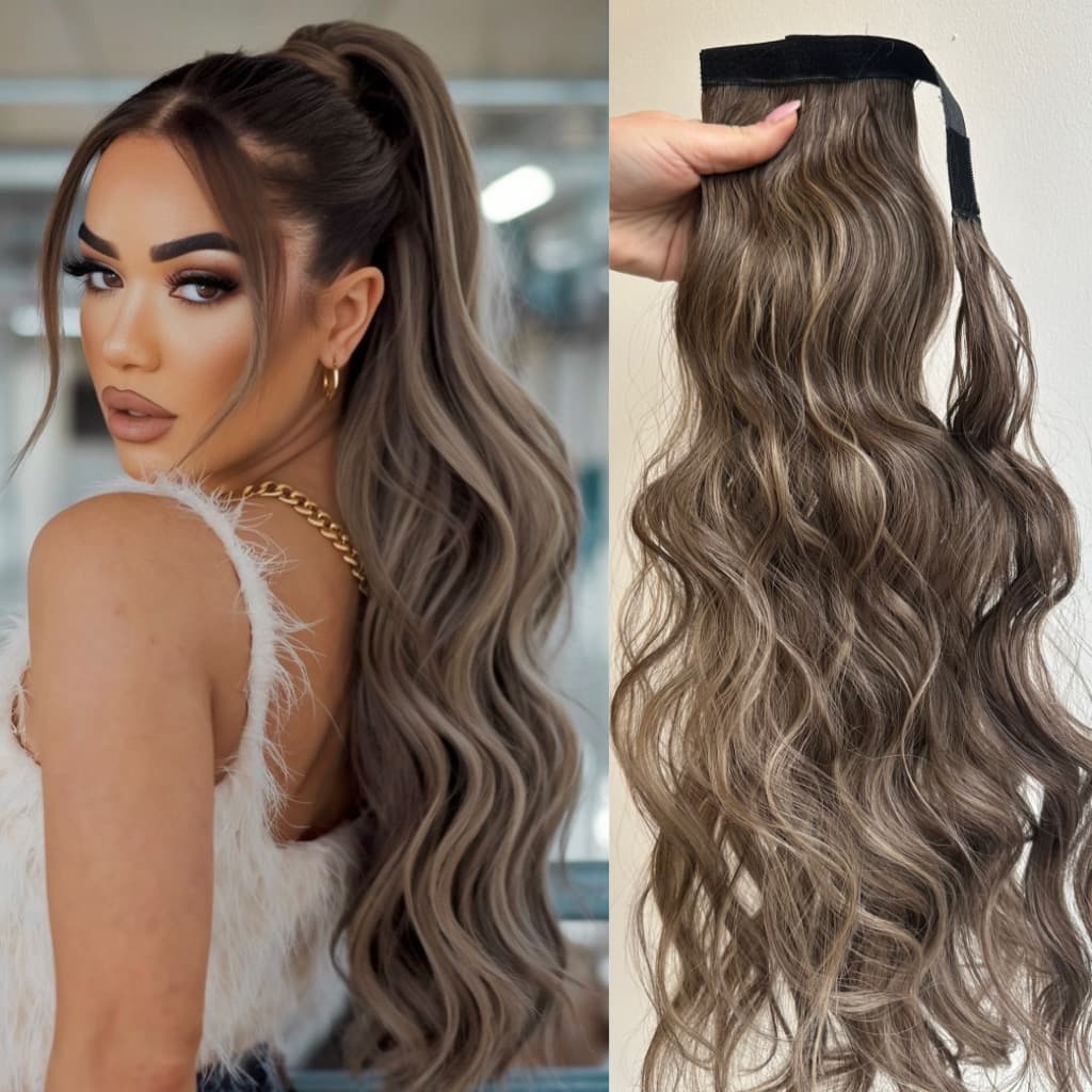 Coada de Par cu scai Ondulata Balayage #8/#20 Coada de Par cu scai Ondulata Balayage #8/#20