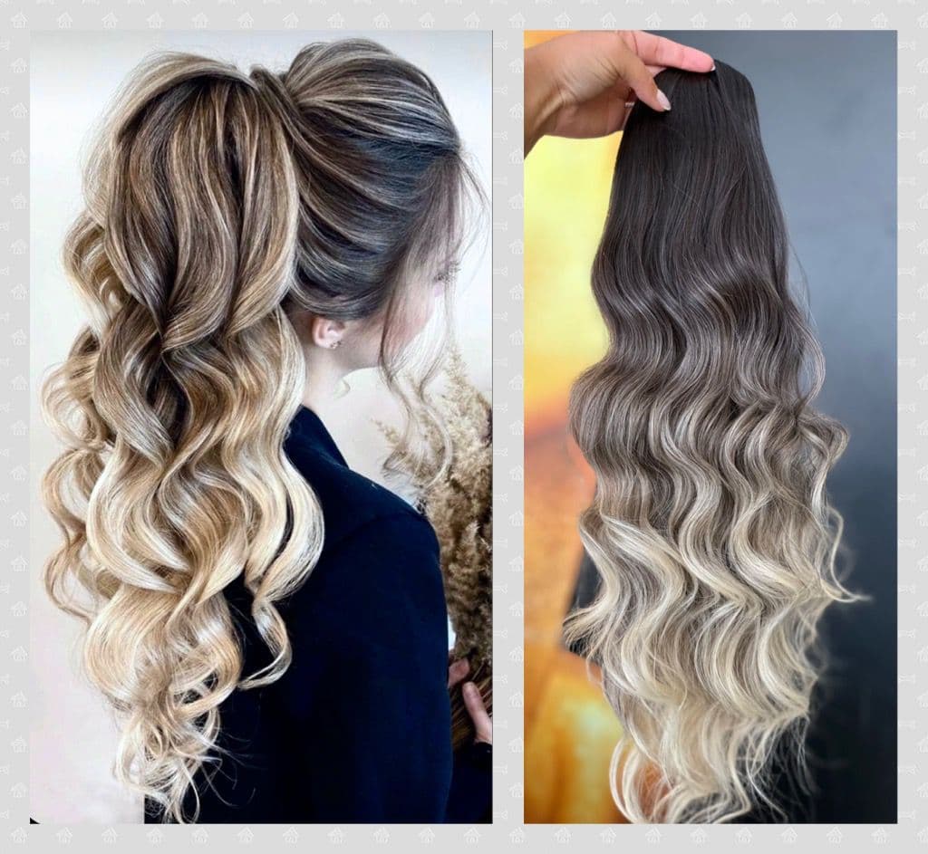 Ponytail Balayage Dark Satin / Light Natural Blonde Ponytail Balayage Dark Satin / Light Natural Blonde