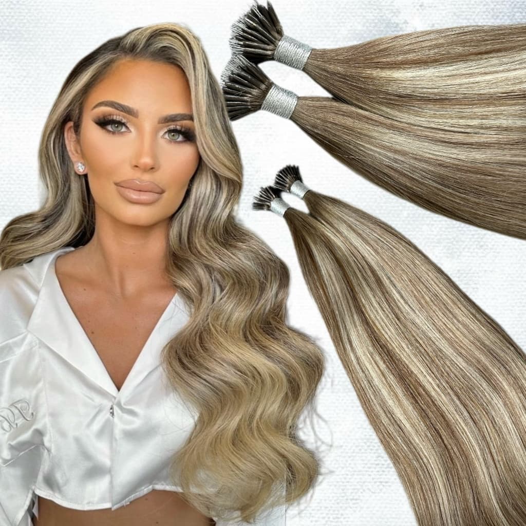 Extensii Nanoring Luxe Balayage #8/Silver/#8 Extensii Nanoring Luxe Balayage #8/Silver/#8