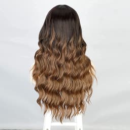 Natural hair wig Ombre Satin Dark / Blond Hazelnut Natural hair wig Ombre Satin Dark / Blond Hazelnut