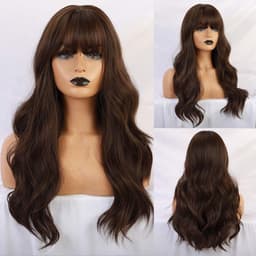 Dark Satin wig with Alicia bangs Dark Satin wig with Alicia bangs