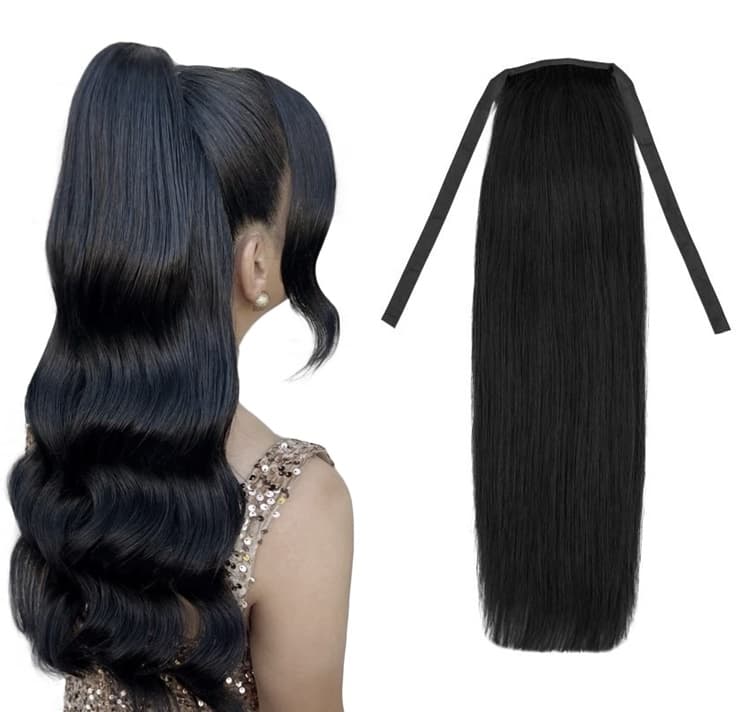 Coada de par Russian Hair Negru #1 Coada de par Russian Hair Negru #1