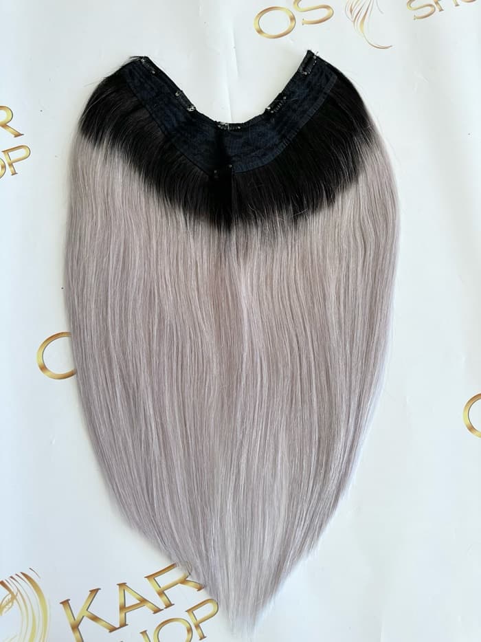 Trese de Par Natural V-Shape Luxe Ombre #1B/Grey Trese de Par Natural V-Shape Luxe Ombre #1B/Grey