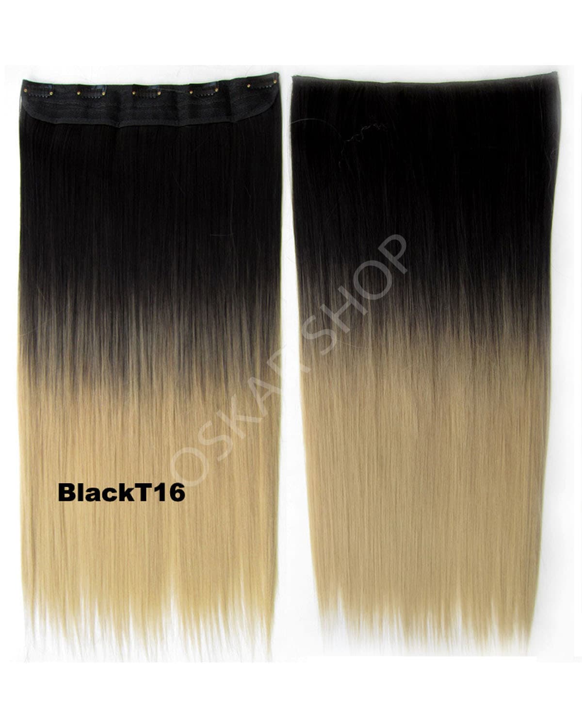 Trese Clip-On Drepte Sintetic Ombre #1B 16 Trese Clip-On Drepte Sintetic Ombre #1B 16