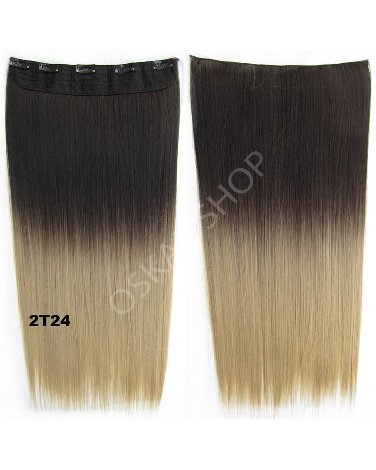 Trese Clip-On Drepte Sintetic Ombre #2 24 Trese Clip-On Drepte Sintetic Ombre #2 24